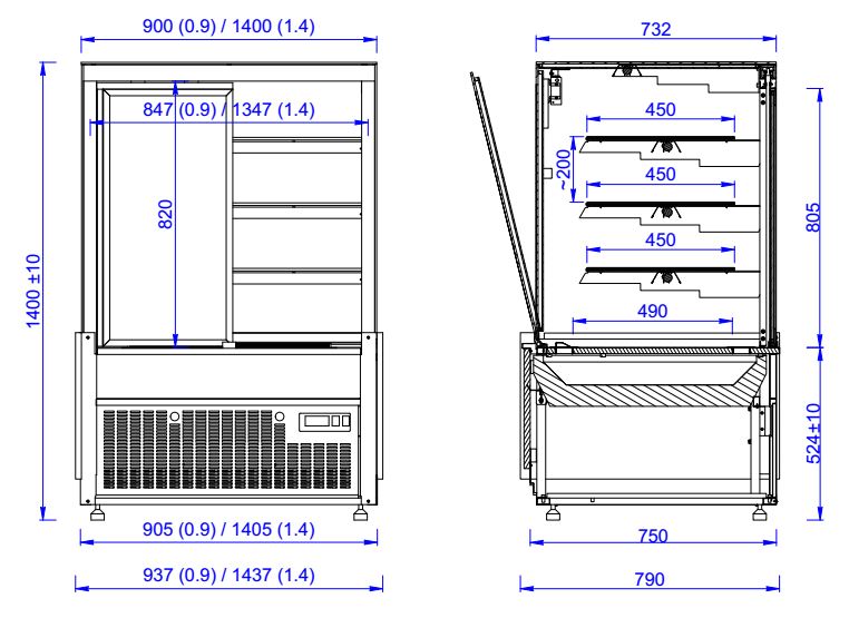 Combisteel Cold Display Nero 1.4 - 7486.0095 Refrigerated Floor Standing Display Combisteel