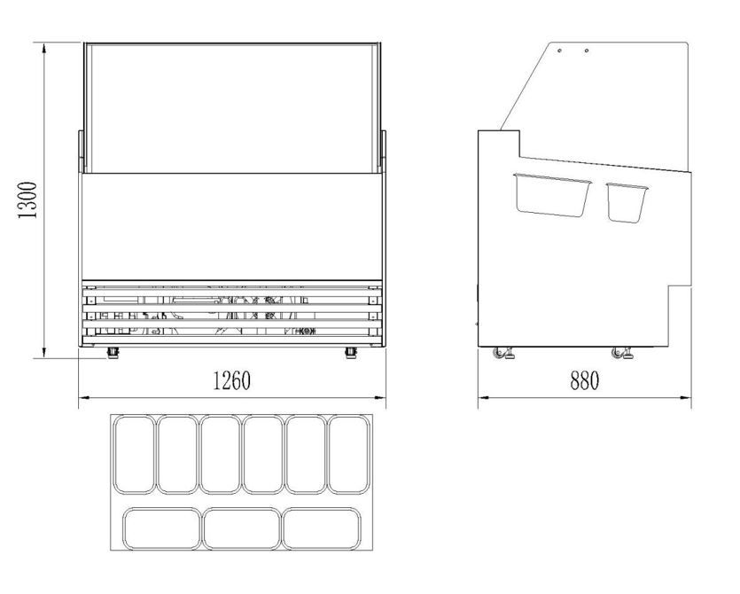 Combisteel Phuket Ice Cream Counter Display Freezer 9 x 5 Litre - 7487.0255 Ice Cream Display Freezers Combisteel