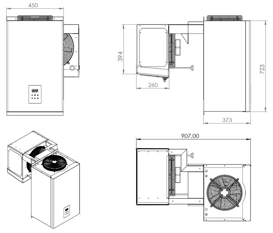 Combisteel Walk-In Freezer Room Complete with Cooling Unit 1.5m x 1.8m - 7489.1015 Cold & Freezer Rooms Combisteel   