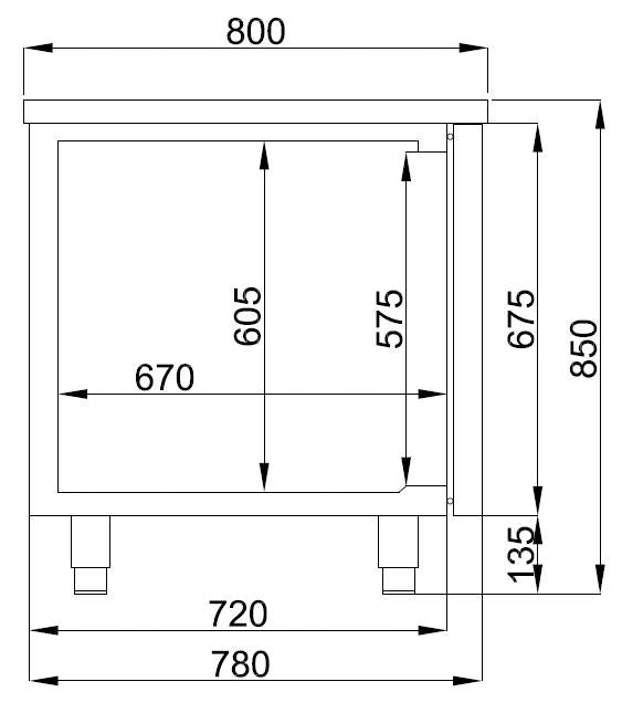 Combisteel Refrigerated Bakery Counter 2 Doors - 7489.5250 Refrigerated Counters - Double Door Combisteel