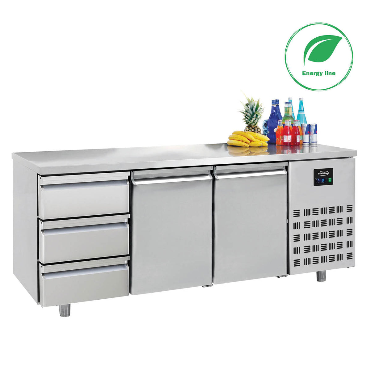 Combisteel 700 Refrigerated Counter 2 Doors 3 Drawers - 7489.5555 Counter Fridges With Drawers Combisteel