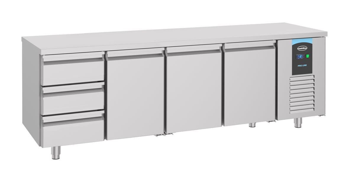 Combisteel 700 Refrigerated Counter 3 Doors 3 Drawers - 7489.5560 Counter Fridges With Drawers Combisteel