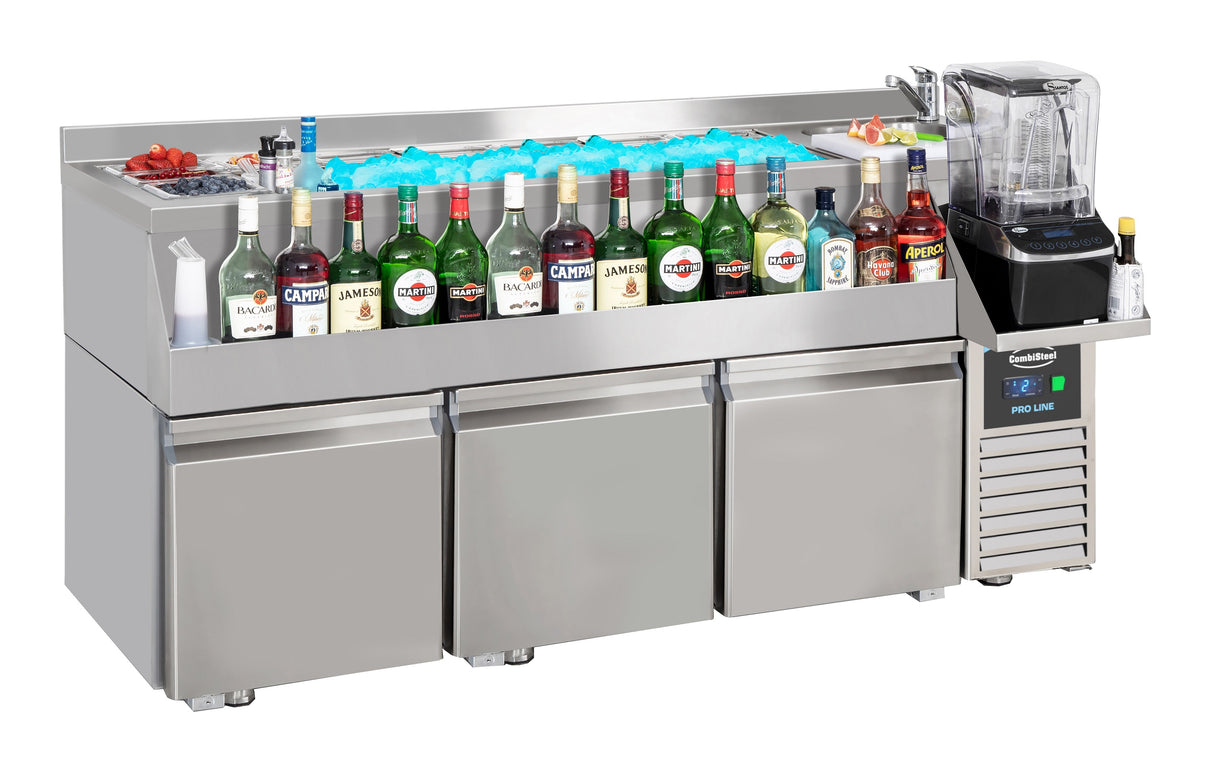 Combisteel Refrigerated Counter 3 Doors With Cocktail Bar Station | 7489.6005 Refrigerated Counters - Triple Door Combisteel