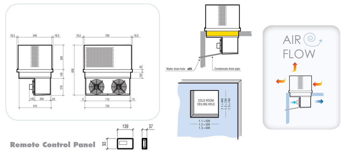 Combisteel Freezer Monoblock Refrigeration Unit Roof-Top Ceiling Mounted | Capacity 4.8-7 m3 - 7492.0050 Cold & Freezer Room Refrigeration Units Combisteel