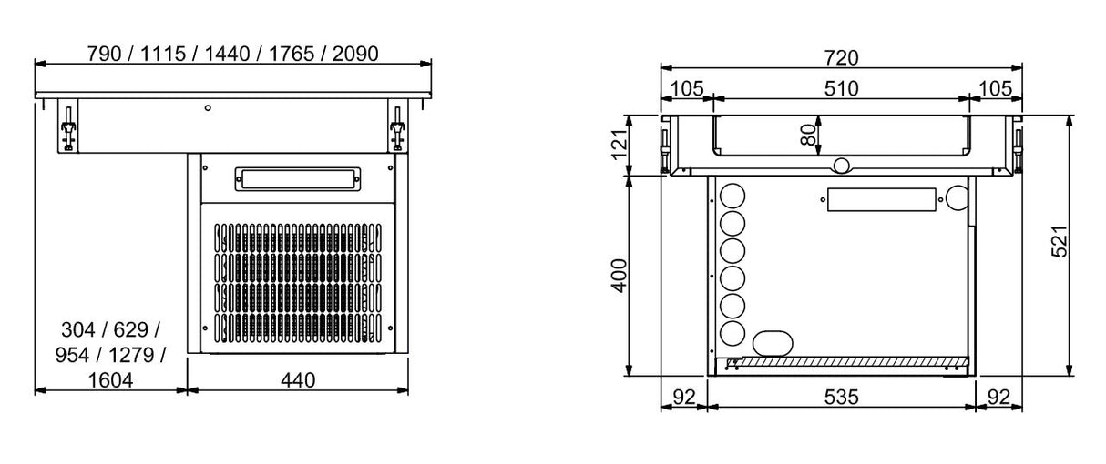 Combisteel Drop-In Refrigerated Unit 4/1 - 80mm - 7495.0040 Combisteel Accessories & Spare Parts Combisteel
