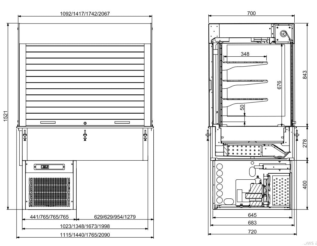 Combisteel Drop-In Cubic Refrigerated Display Wall Model - Blinds 5/1 - 7495.0190 Combisteel Accessories & Spare Parts Combisteel