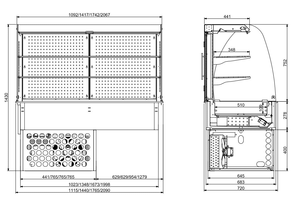 Combisteel Drop-In Curved Refrigerated Display - Roll-Up 4/1 - 7495.0215 Combisteel Accessories & Spare Parts Combisteel