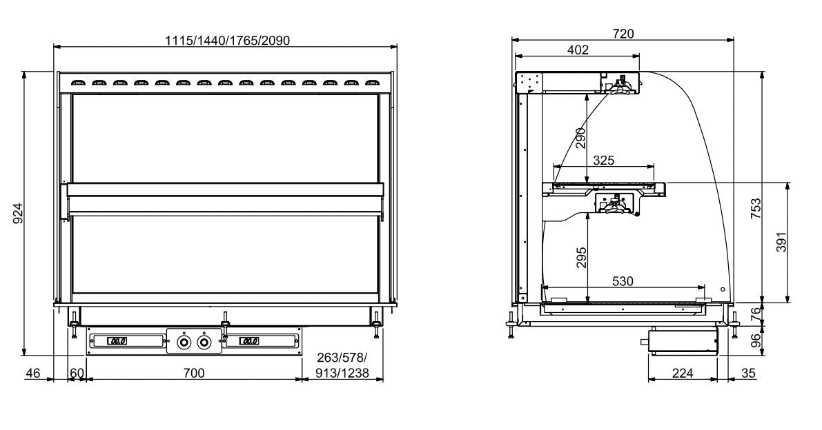 Combisteel Drop-In Curved Heated Ceramic Display Wall Model - White 4/1 - 7495.0440 Combisteel Accessories & Spare Parts Combisteel