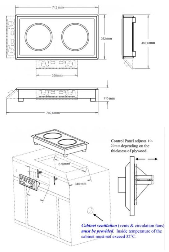 Combisteel Drop-In Induction Stove 2 Hobs - 7505.0020 Combisteel Accessories & Spare Parts Combisteel