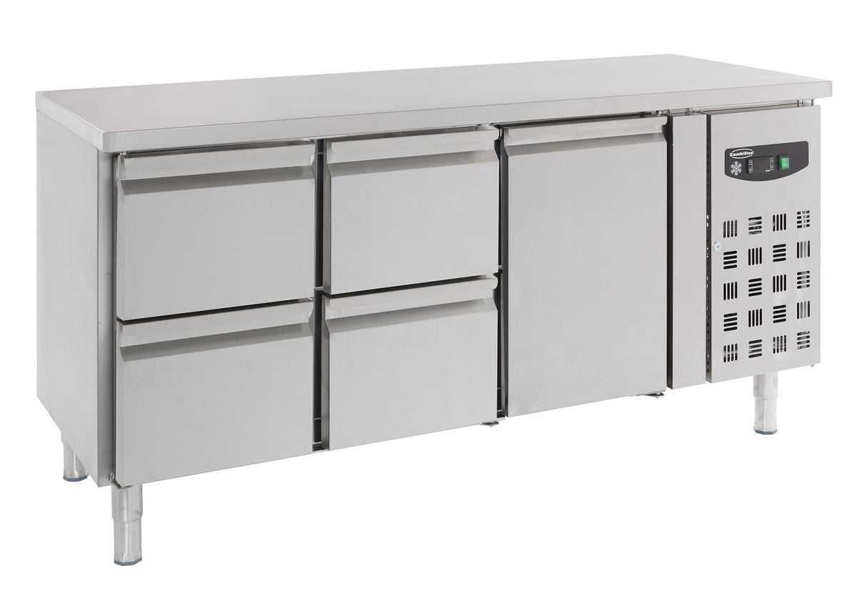 Combisteel 700 Refrigerated Counter 1 Door And 4 Drawers - 7950.0215 Counter Fridges With Drawers Combisteel