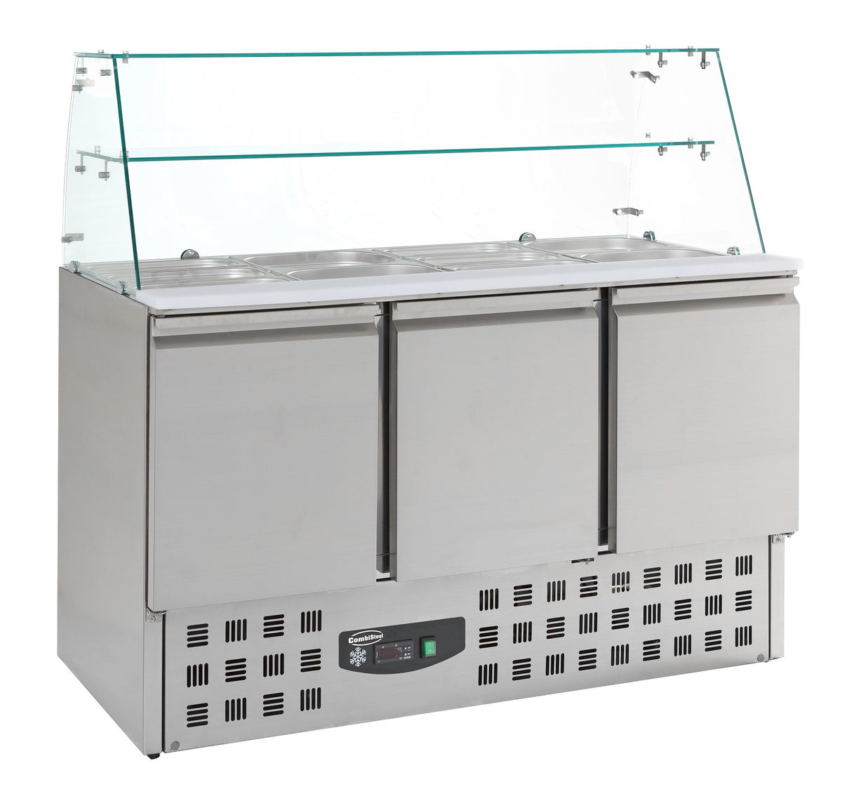 Combisteel Refrigerated Saladettes With Glas 3 Doors - 7950.0405 Saladette Counters Combisteel