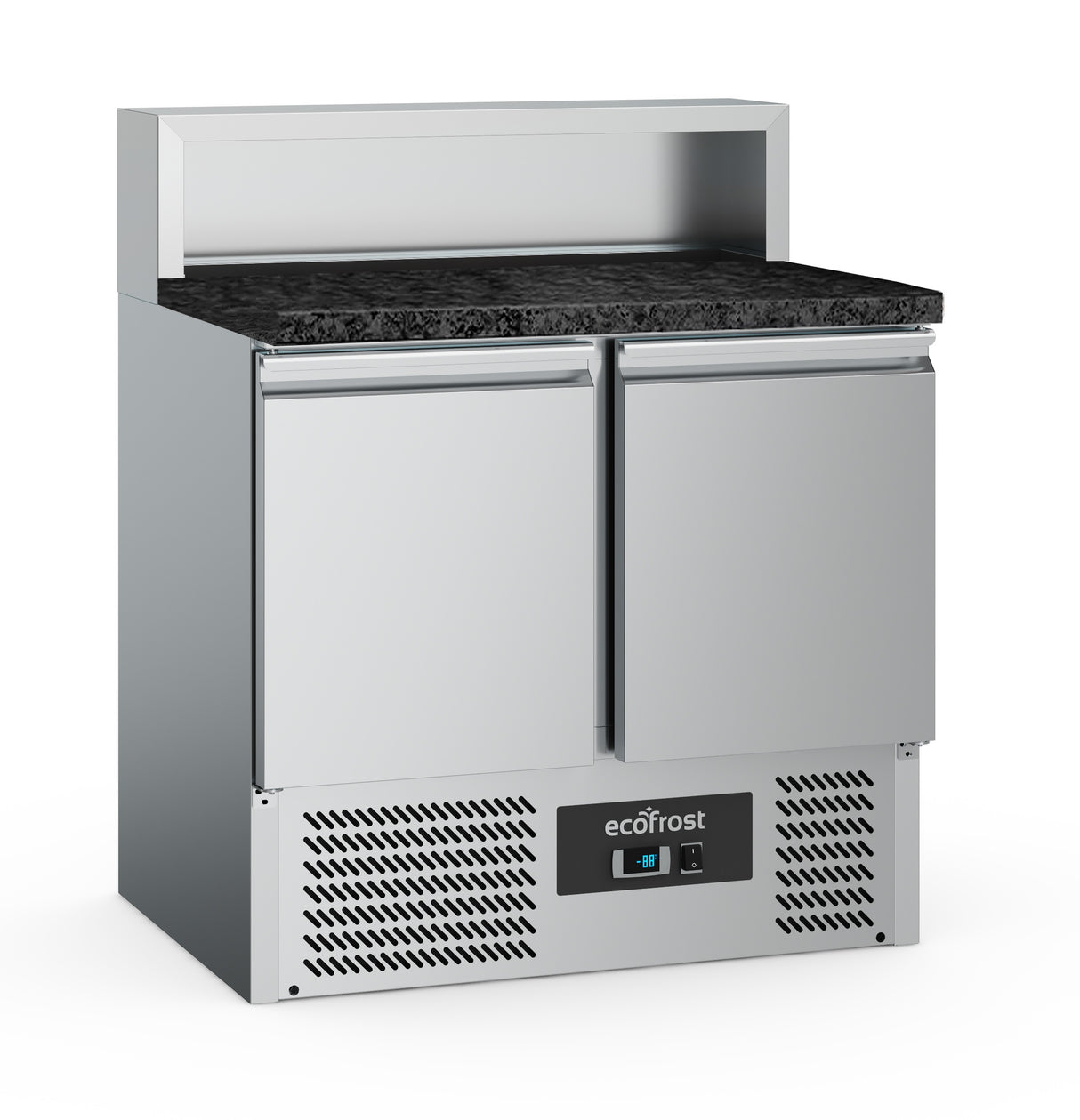Combisteel Ecofrost Pizza Counter 2 Doors 5x1/6GN Container Black Granite Worktop | 7950.5091 Pizza Prep Counters - 2 Door Combisteel