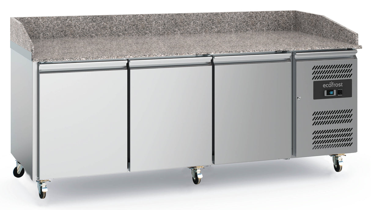 Combisteel Ecofrost Pizza Counter 3 Doors With Wheels | 7950.5140 Pizza Prep Counters - 3 Door Combisteel
