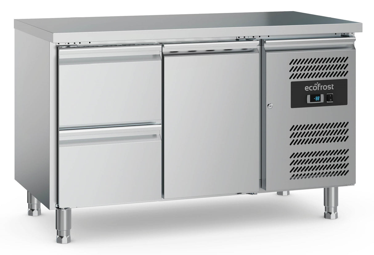 Combisteel Ecofrost 700 Refrigerated Counter 1 Door & 2 Drawers With Adjustable Feet | 7950.5155 Counter Fridges With Drawers Combisteel