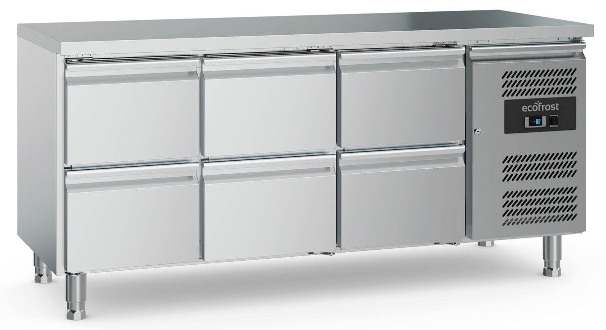 Combisteel Ecofrost 700 Refrigerated Counter 6 Drawers With Adjustable Feet | 7950.5185 Counter Fridges With Drawers Combisteel