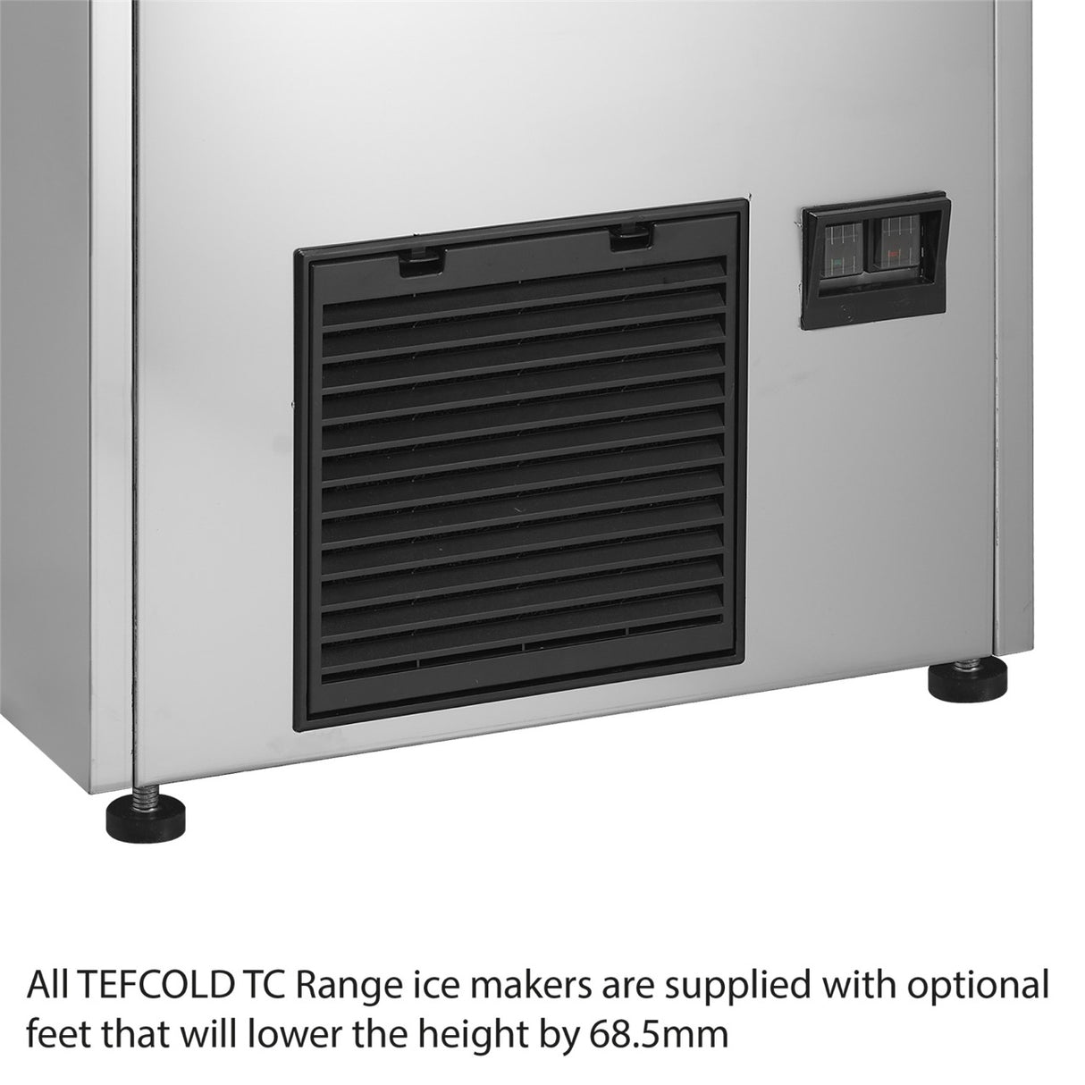 Tefcold Ice Maker Stainless Steel 37kg/24hr Output 16kg Storage - TC37 Ice Machines Tefcold