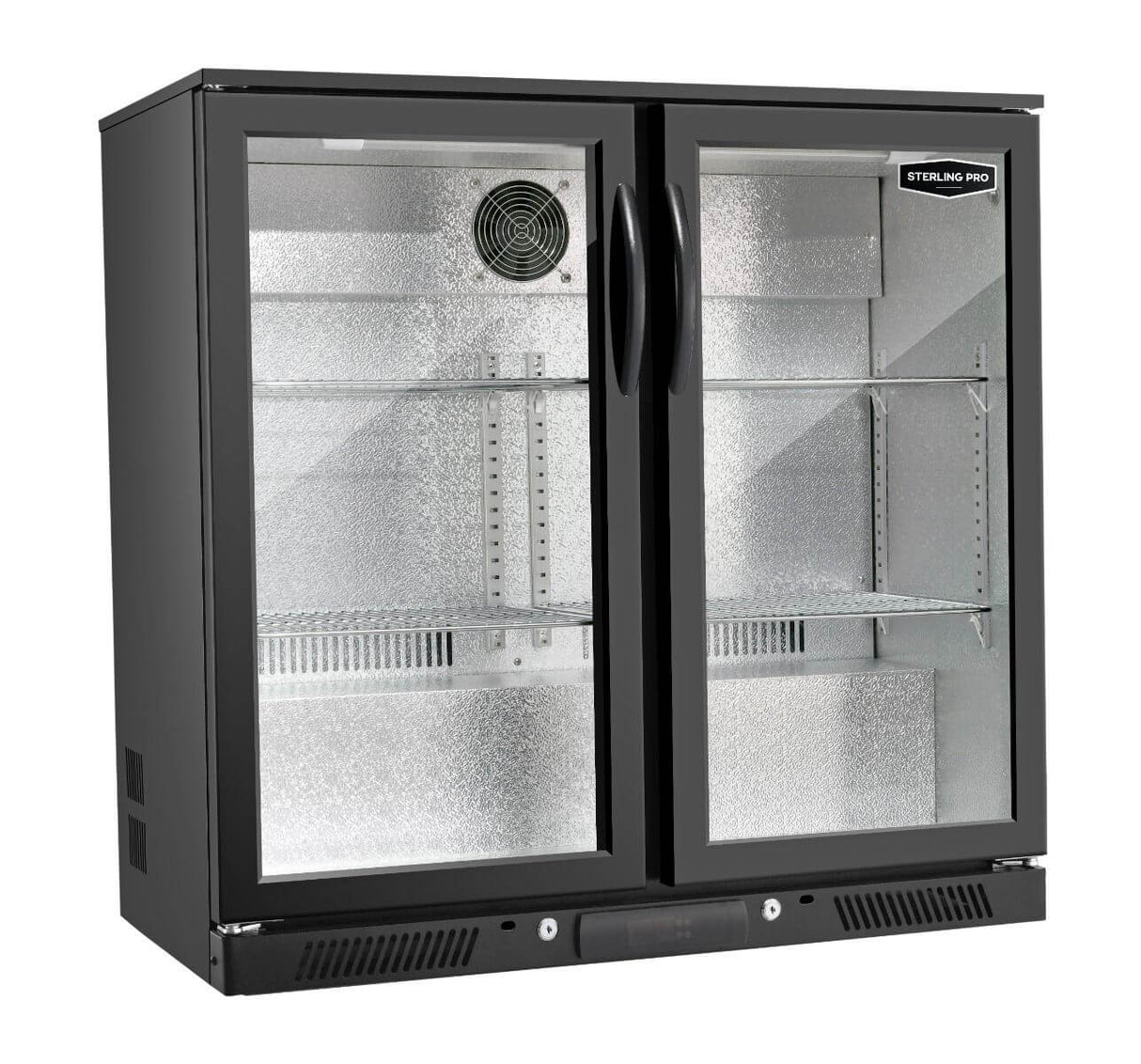 Sterling Pro Black Double Door Hinged Bottle Cooler - SP2HC-BH Double Door Bottle Coolers Sterling Pro