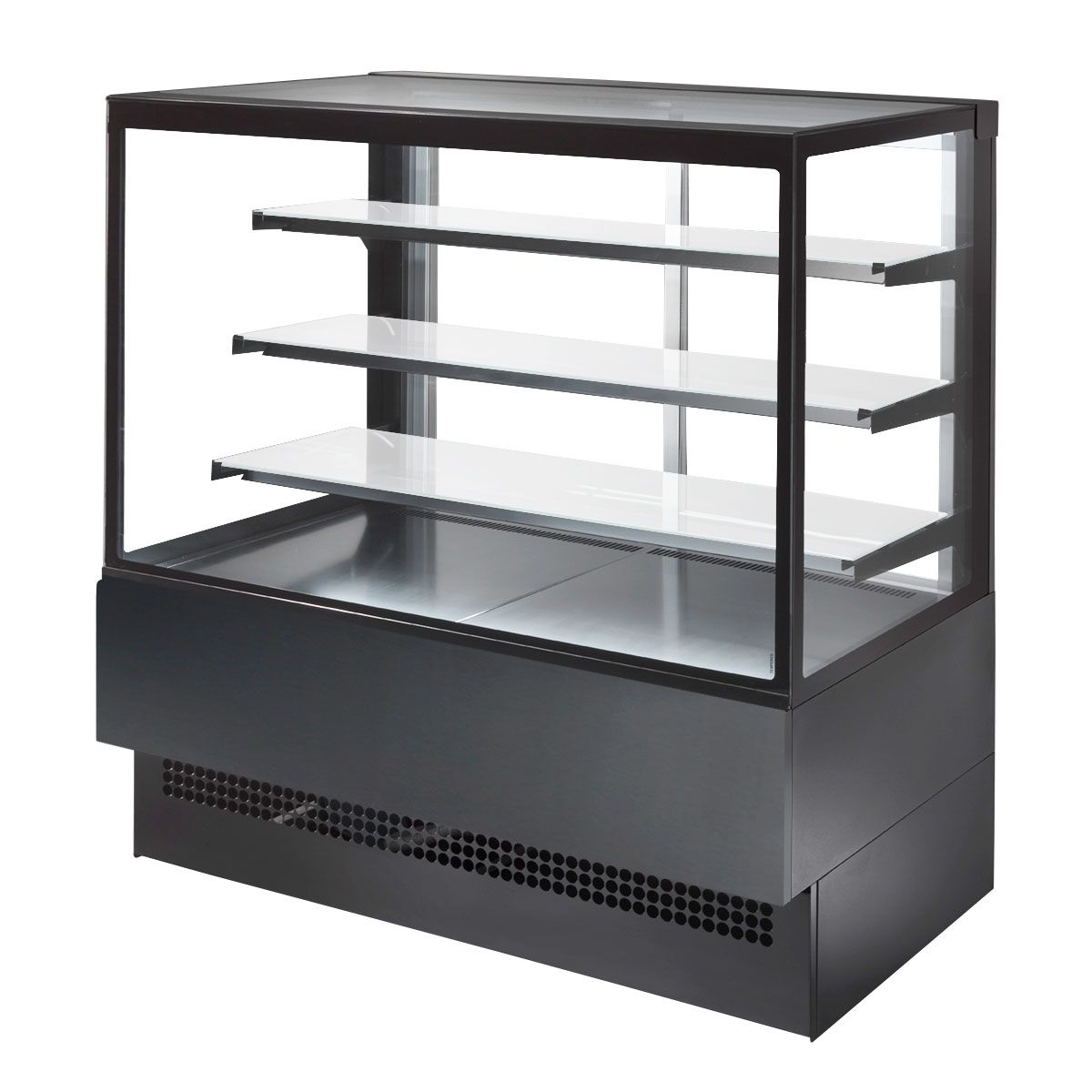 Sterling Pro Black Self Service Deli Patisserie Counter 1.2m Square Glass - EVOK120-BLACK-R290A Standard Serve Over Counters Sterling Pro