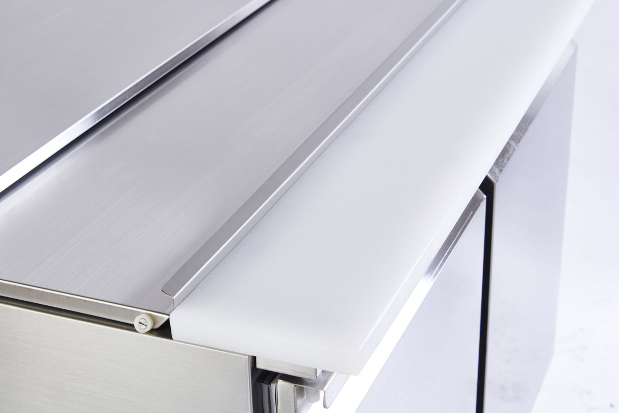 Sterling Pro Cobus 2 Door Prep Counter Fridge Hinged Lid & Chop Board Saladette | SPU200SL Pizza Prep Counters - 2 Door Sterling Pro