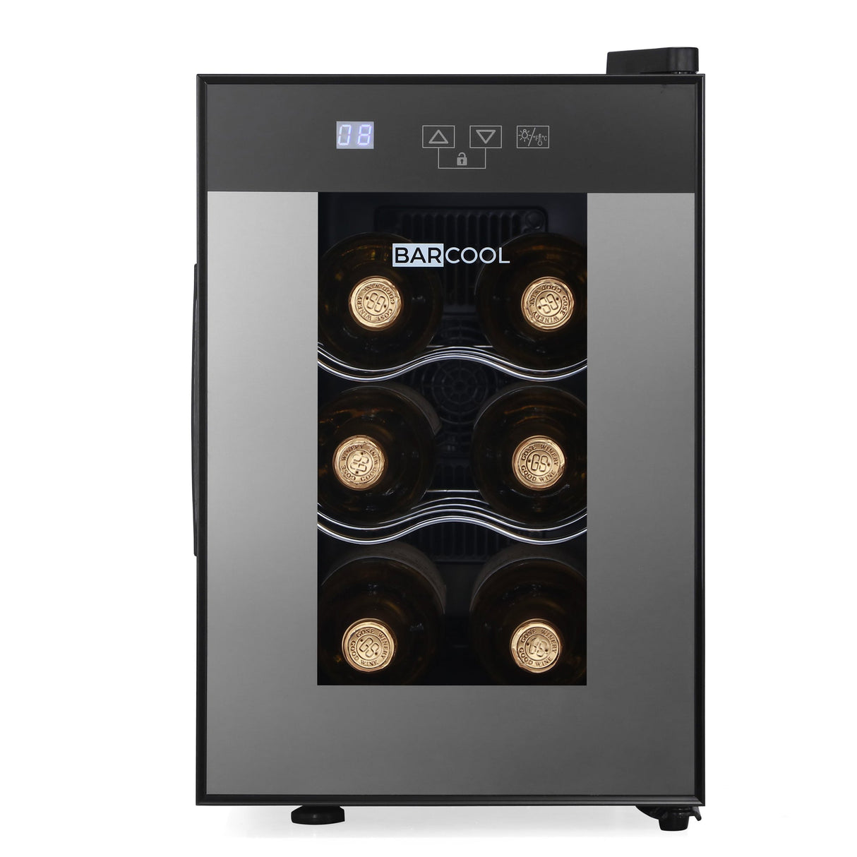 Barcool Vino6 LED Wine Cooler Compact Countertop Drinks Display Fridge 6 Bottle Capacity