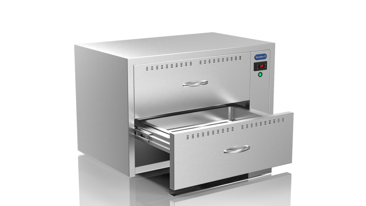 Nordstar Food Warming Drawer - Commercial Hot Holding 2 Drawer Unit Dry Heat | NSWD2 Food Warming Drawers Nordstar