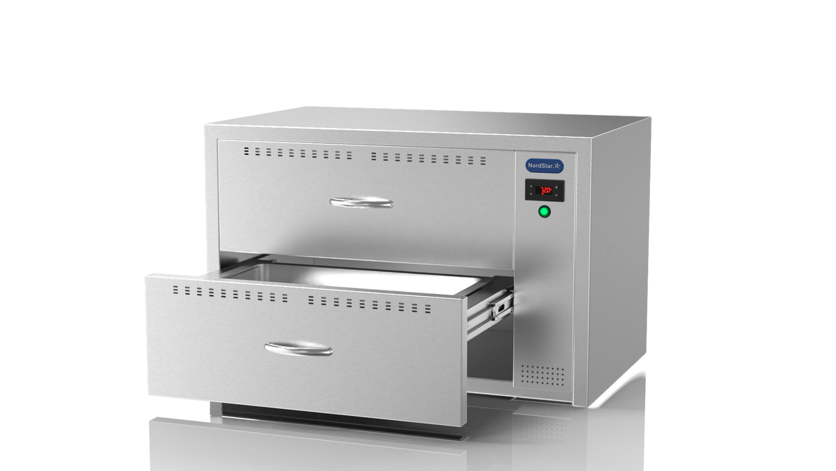 Nordstar Food Warming Drawer - Commercial Hot Holding 2 Drawer Unit Dry Heat | NSWD2 Food Warming Drawers Nordstar
