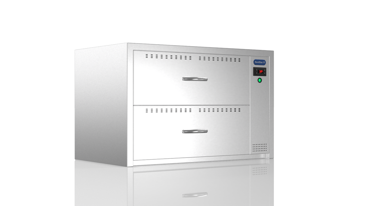 Nordstar Food Warming Drawer - Commercial Hot Holding 2 Drawer Unit Dry Heat | NSWD2 Food Warming Drawers Nordstar