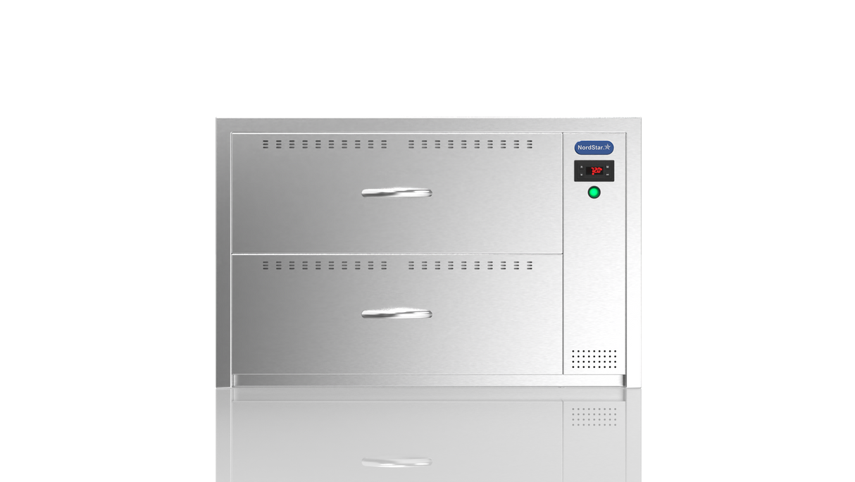 Nordstar Food Warming Drawer - Commercial Hot Holding 2 Drawer Unit Dry Heat | NSWD2 Food Warming Drawers Nordstar