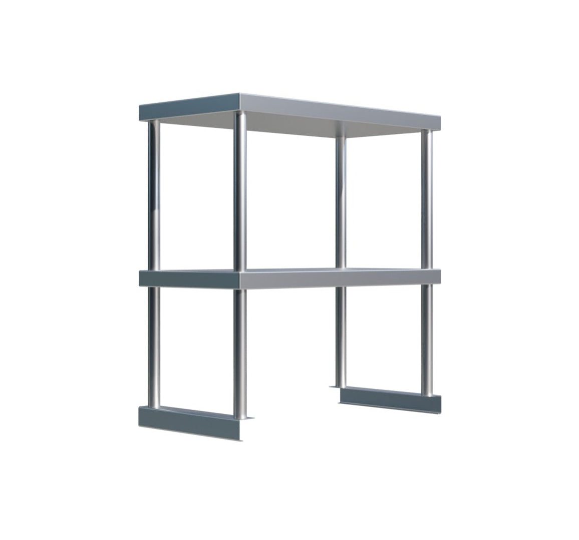 Empire Stainless Steel Double Tier Overshelf 600mm | Commercial Kitchen Table Gantry | OSD-600 Stainless Steel Over Shelves Empire