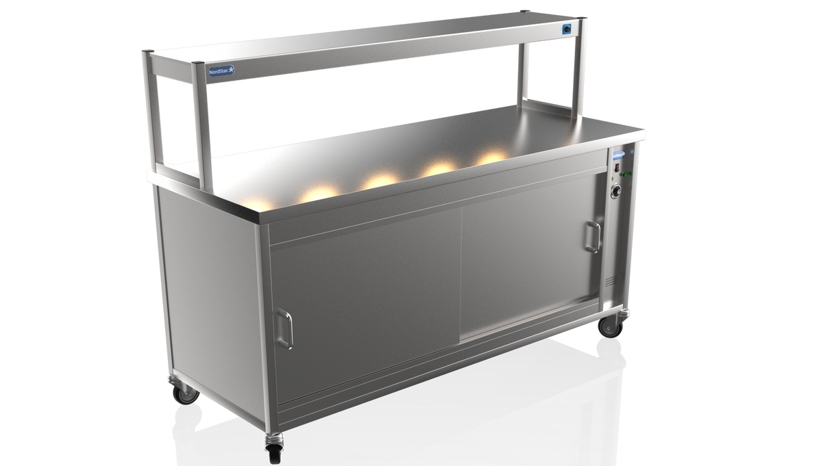 Nordstar Hot Cupboard With Heated Single Tier Gantry Chef Pass 1800mm | STC1800 Hot Cupboards Nordstar