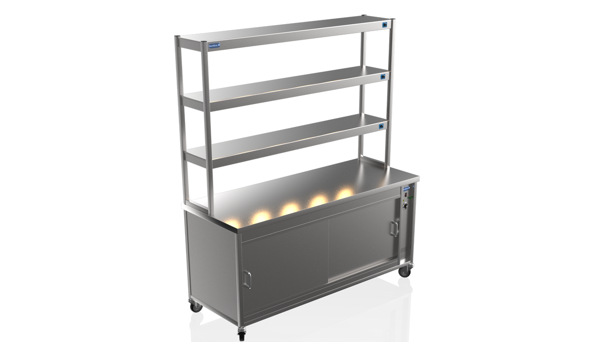 Nordstar Hot Cupboard With Heated Triple Tier Gantry Chef Pass 1800mm | TTC1800 Hot Cupboards Nordstar