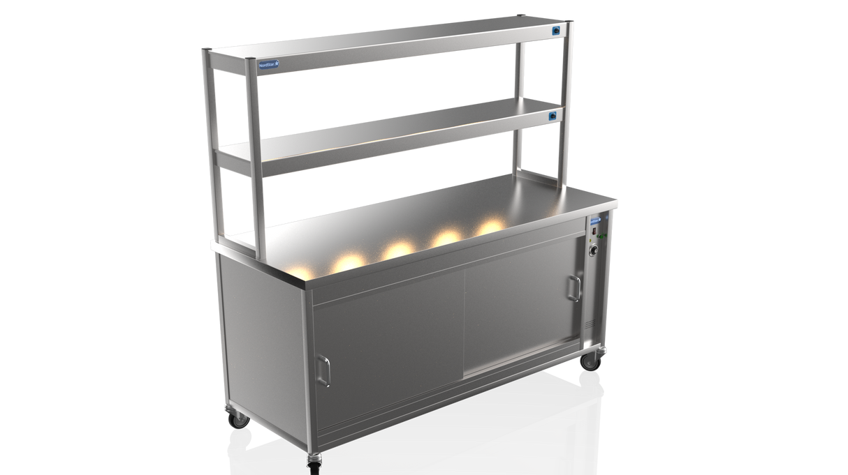 Nordstar Hot Cupboard With Heated Double Tier Gantry Chef Pass 1800mm | DTC1800 Hot Cupboards Nordstar