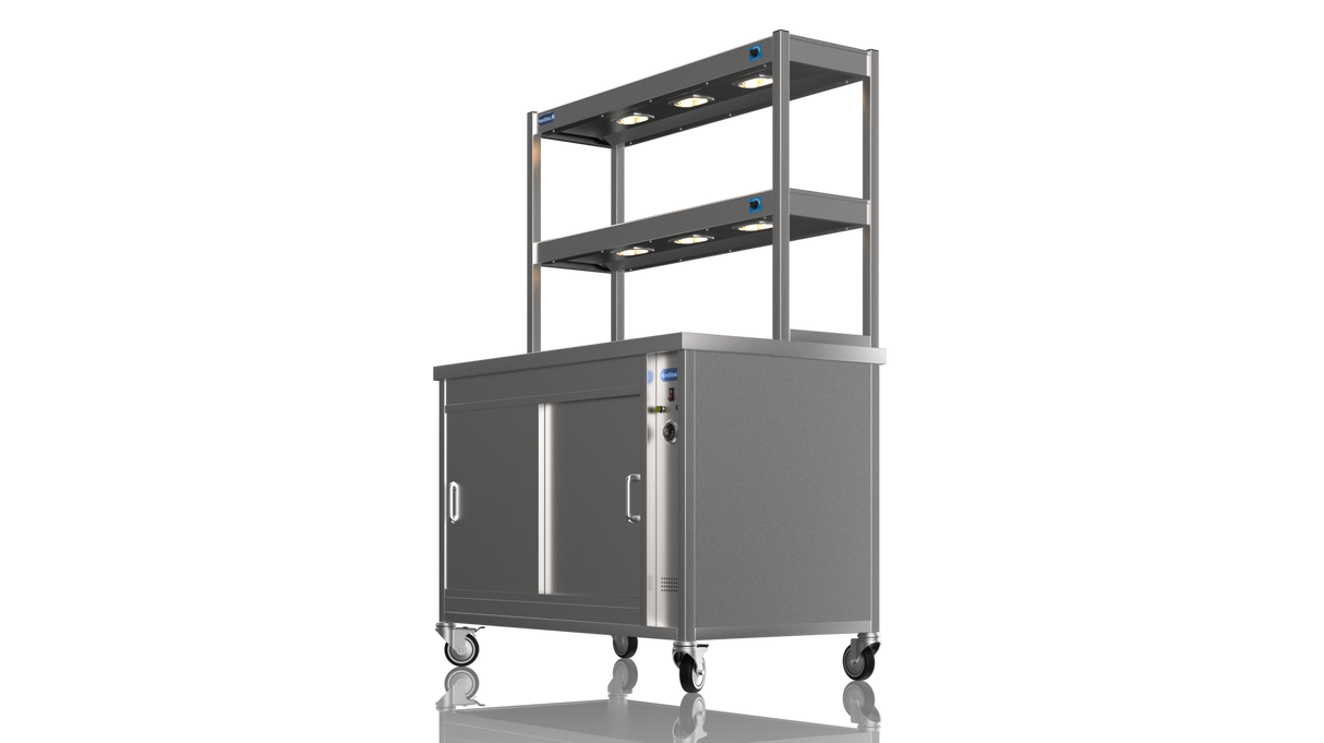 Nordstar Hot Cupboard With Heated Double Tier Gantry Chef Pass 1200mm | DTC1200 Hot Cupboards Nordstar