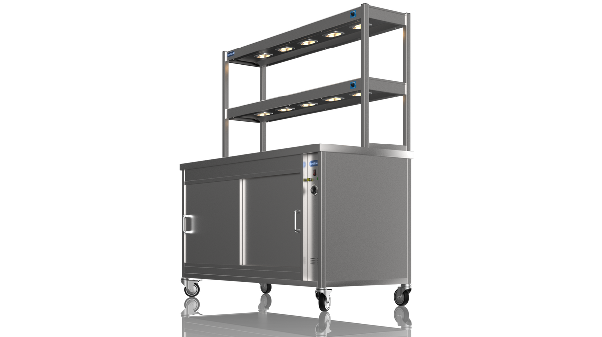 Nordstar Hot Cupboard With Heated Double Tier Gantry Chef Pass 1500mm | DTC1500 Hot Cupboards Nordstar