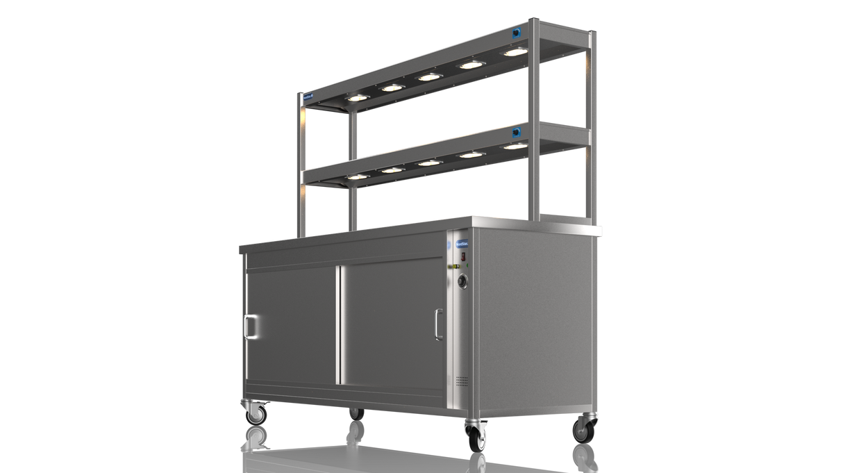 Nordstar Hot Cupboard With Heated Double Tier Gantry Chef Pass 1800mm | DTC1800 Hot Cupboards Nordstar