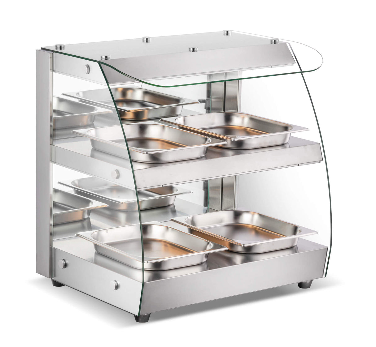 Empire Self Serve Heated Display Case 2 Shelf 4 x GN 1/2 100 Litre - EMP-2D-C Heated Counter Top Displays Empire