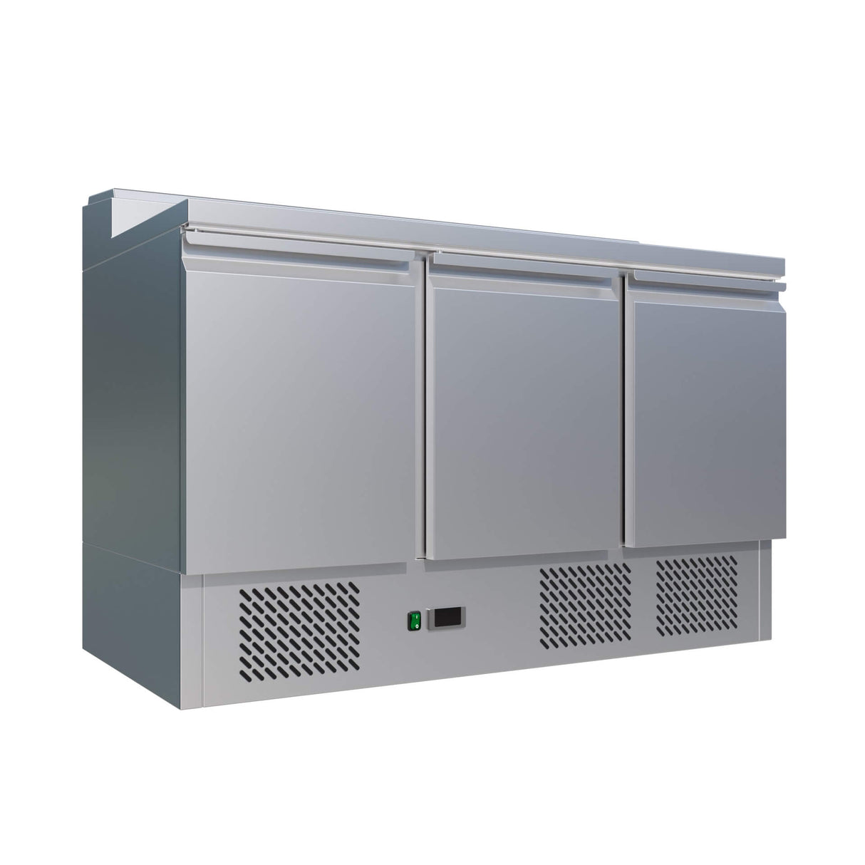 Empire Stainless Steel Pizza Prep Counter – 3 Door Commercial Fridge with Topping Unit | PS300 Pizza Prep Counters - 3 Door Empire