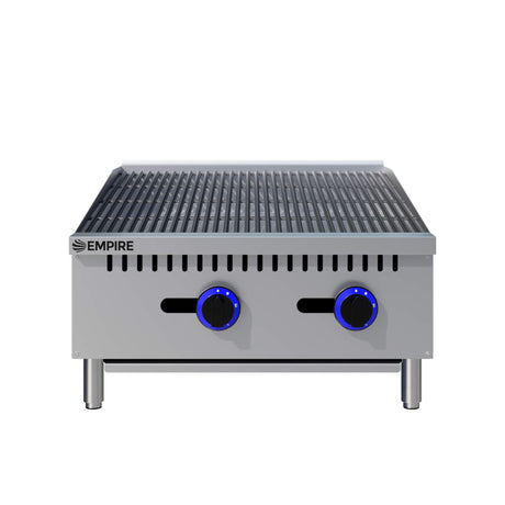 Empire 2 Burner Gas Countertop Chargrill Charbroiler 600mm Wide - EMP-RFS-24-R-OZ Charcoal Grills Empire   