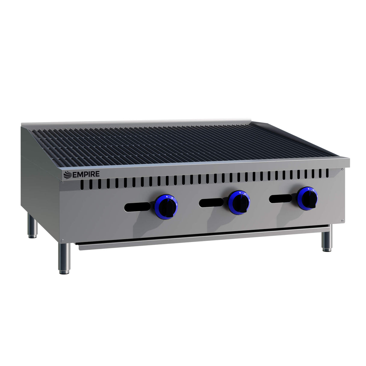 Empire 3 Burner Nat Gas or LPG Chargrill | 900mm Commercial Countertop Charbroiler 22.5kW | EMP-RFS-36-R-OZ Charcoal Grills Empire