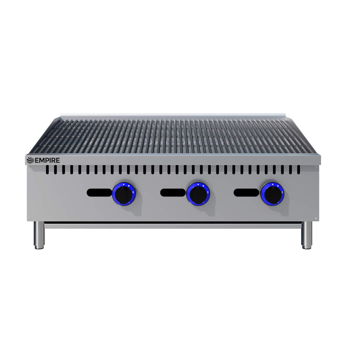 Empire 3 Burner Nat Gas or LPG Chargrill | 900mm Commercial Countertop Charbroiler 22.5kW | EMP-RFS-36-R-OZ Charcoal Grills Empire