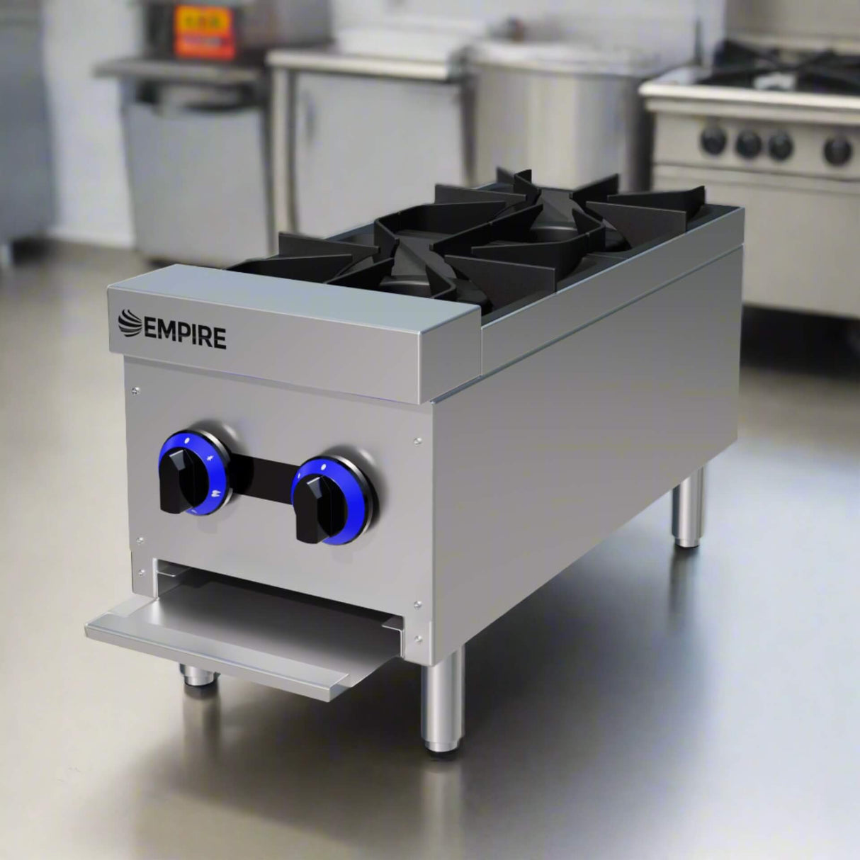 Empire 2-Burner Commercial Gas Boiling Hob – Countertop Cooker Natural Gas & LPG | EMP-XRB-2-OZ-M Commercial Boiling Tops & Gas Hobs Empire