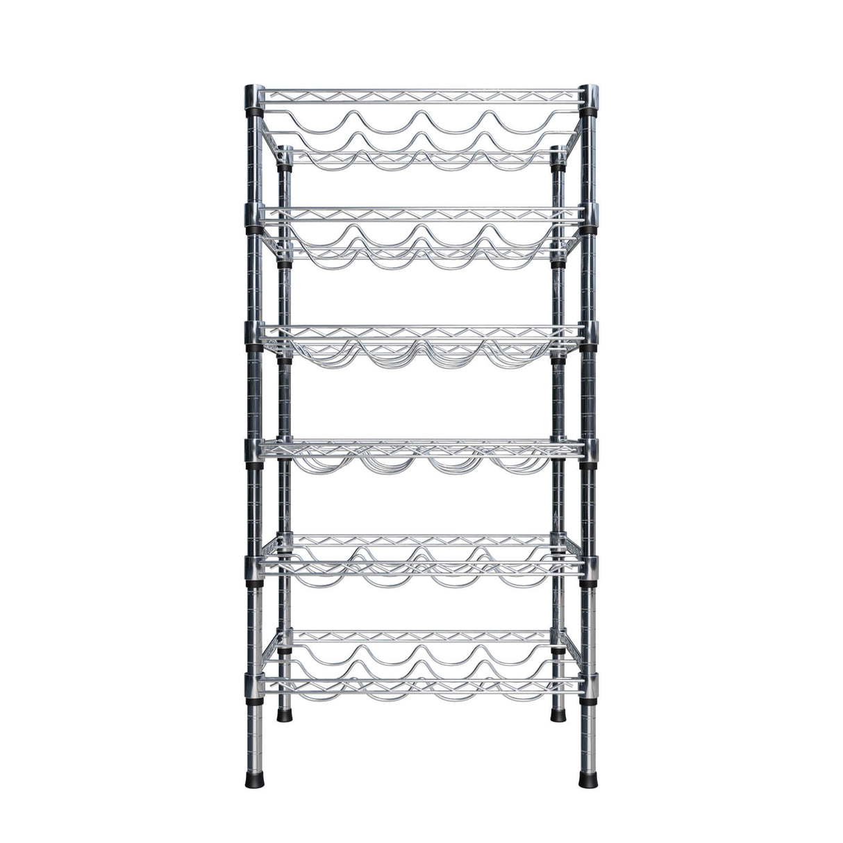 Empire Adjustable 6 Tier Chrome Wire Wine Bottle Rack 24 Bottle Capacity - EMP-WRACK6 Chrome Wire Shelving and Racking Empire