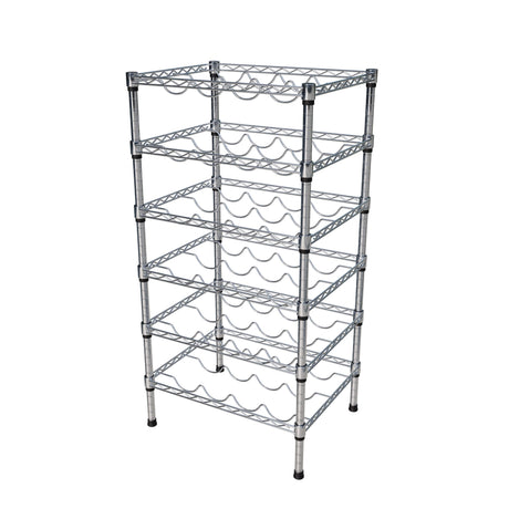 Empire Adjustable 6 Tier Chrome Wire Wine Bottle Rack 24 Bottle Capacity - EMP-WRACK6 Chrome Wire Shelving and Racking Empire   
