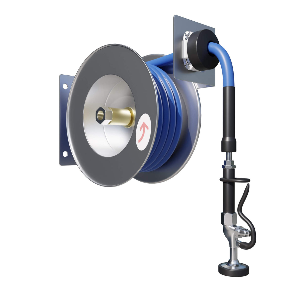 Empire Commercial Wash Down Open Hose Reel 5 Meter With Head Gun WRAS Approved - EMP-HR5-WRAS Wash Down Hoses/Reels Empire