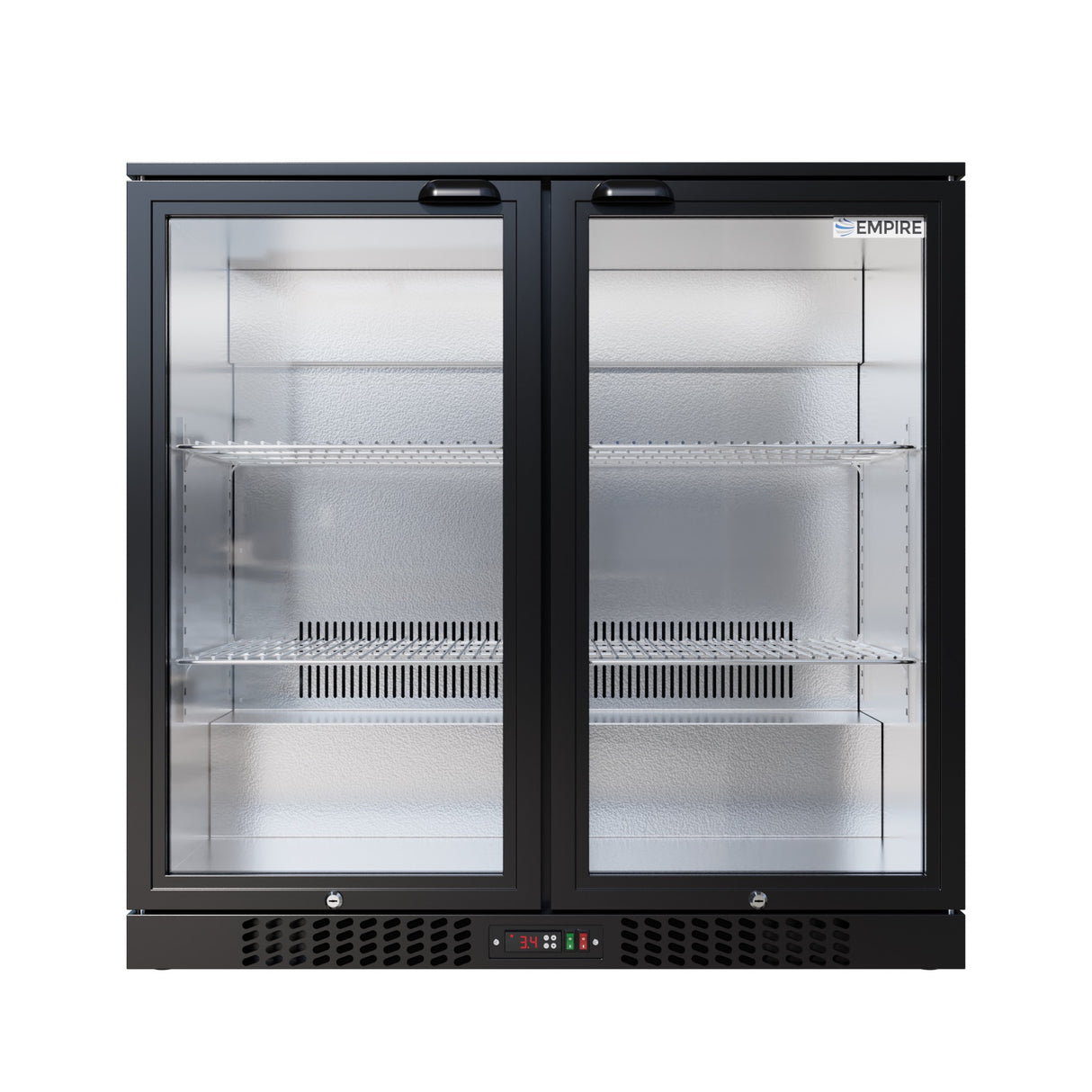 Empire Core Double Door 208L Bottle Cooler – Hinged Door Commercial Back Bar Fridge | CL-210H-P Double Door Bottle Coolers Empire Supplies