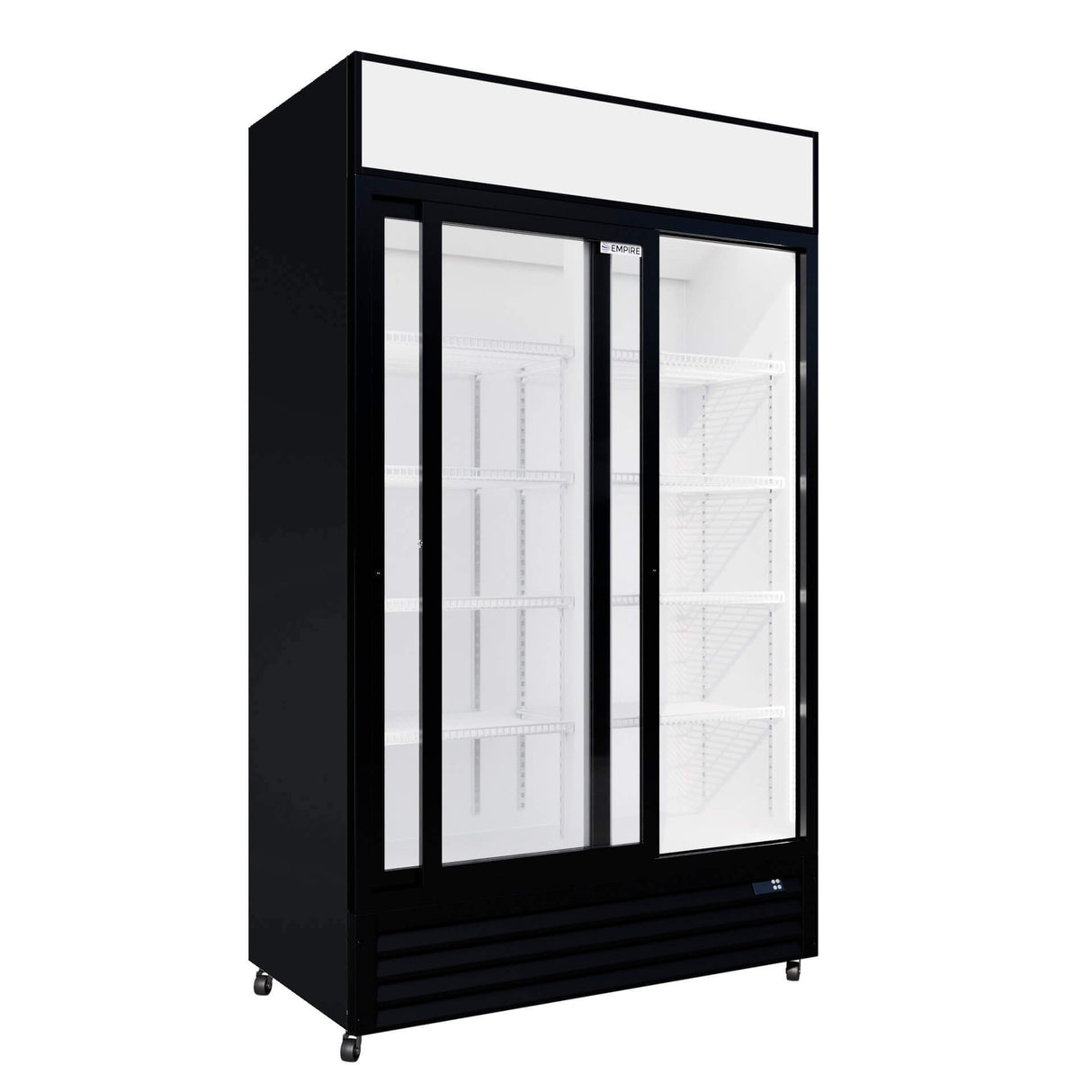 Empire Double Door Display Cooler Sliding – B Energy Rated Commercial Fridge with Merchandising Canopy | CL-690B Upright Double Glass Door Chillers Empire