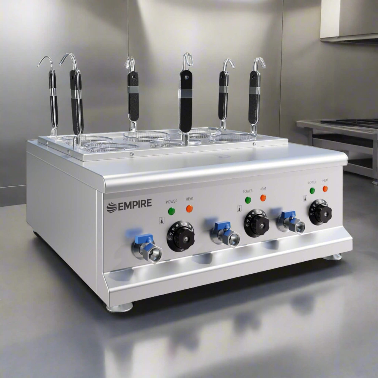 Empire Electric Pasta Cooker & Boiler – 6 Basket Commercial Pasta Cooker | EMP-CPC-6 Pasta Cookers & Boilers Empire