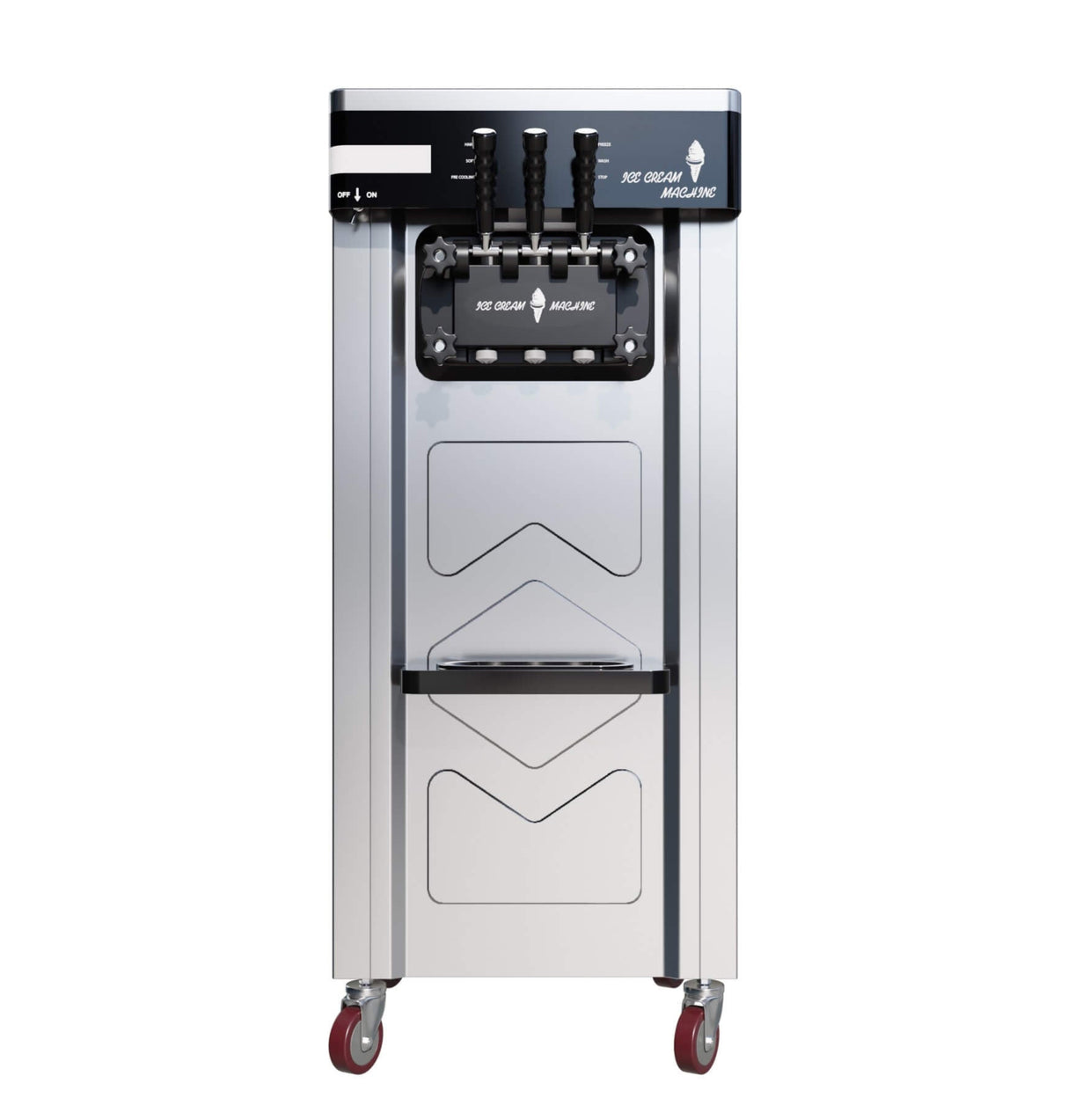 Empire Ice Cream Machine Floor Standing 25 Litre - 2 x 12.5L - Commercial 3 Nozzle Flavour Soft Ice Cream Vending with Air Pump Function | EMP-ICREAM25FS Ice Cream Machines & Makers Empire