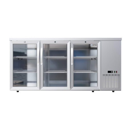 Empire High Capacity Stainless Steel Triple Door Bottle Cooler Hinged Undercounter Low Height Side Cooling - CL-526HR Triple Door Bottle Coolers Empire