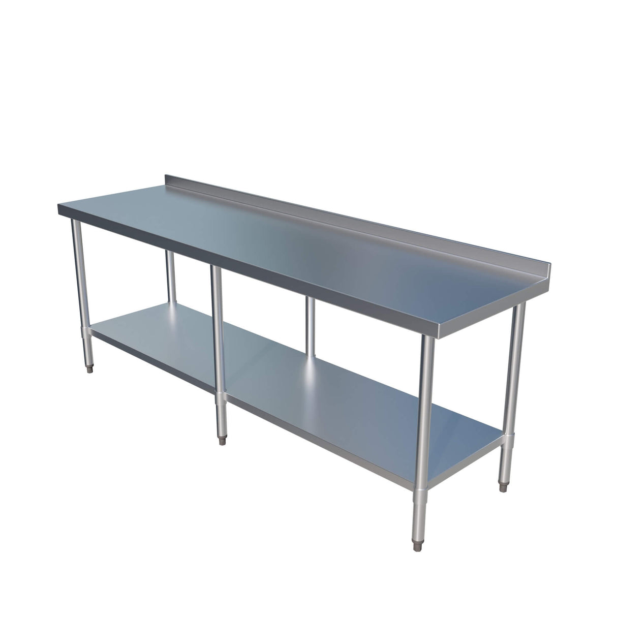 Empire 2100mm Premium Stainless Steel Wall Prep Table with Undershelf & Upstand Kitchen Bench - P-SSWT-210 Stainless Steel Wall Tables Empire